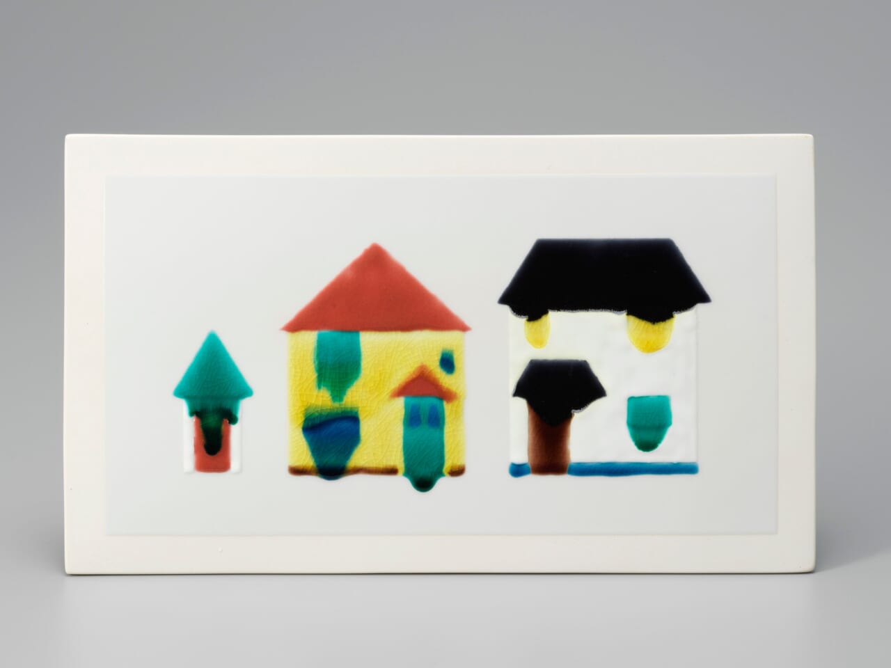 上出惠悟　Three houses　(16×27.3×厚み1cm)（瓷板画のみ）